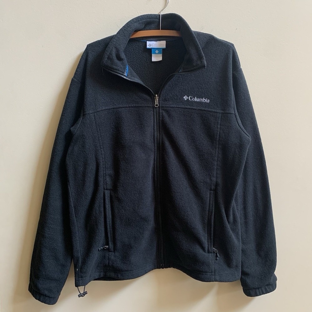 Columbia‎ Men's Fleece Jacket Black Full Zip Soft Warm Lightweight Outdoor SZ-L
